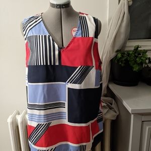 Tommy Hilfiger sleeveless colorful blouse size XL